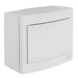 Panasonic Lakáselosztó müanyag Falonkívüli fehér teliajtóval szerelő és NPE sorkapoccsal IP20 8 modul