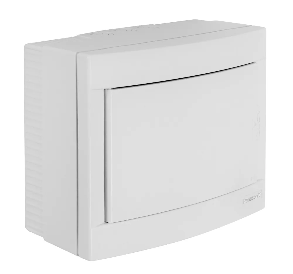 Panasonic Lakáselosztó müanyag Falonkívüli fehér teliajtóval szerelő és NPE sorkapoccsal IP20 8 modul