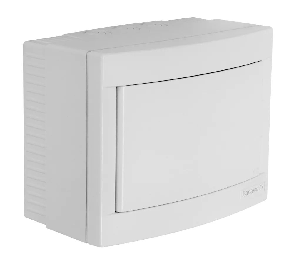 Panasonic Lakáselosztó müanyag Falonkívüli fehér teliajtóval szerelő és NPE sorkapoccsal IP20 6 modul