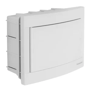 Panasonic Lakáselosztó müanyag Süllyesztett fehér teliajtóval szerelő és NPE sorkapoccsal IP20 8 modul