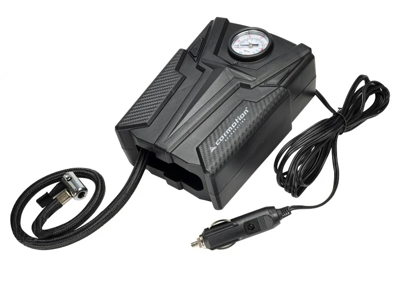 DC 12V-os légkompresszor, 150 PSI, analóg nyomásmérővel, 4 adapterrel