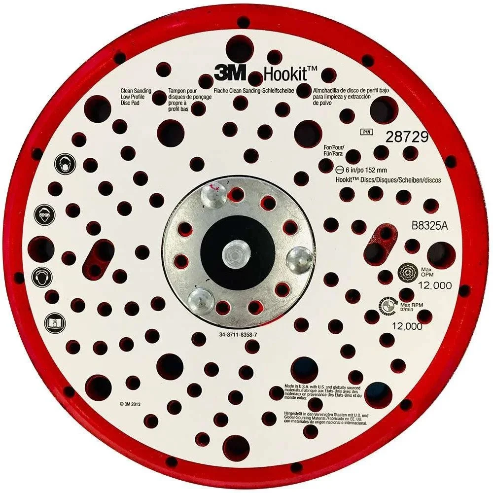 Csiszoló alátét 3M Hookit alacsony profilú csiszolókorong, piros, 150 mm