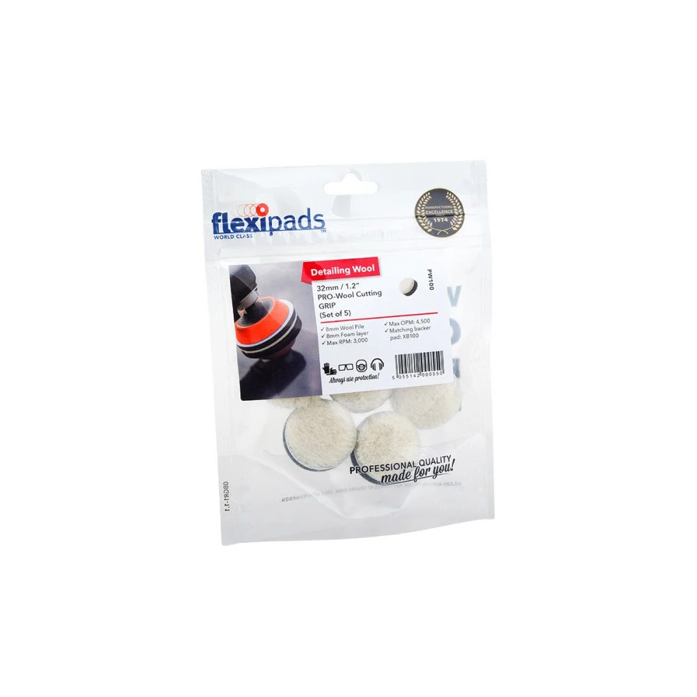 Vágó gyapjú polírozó alátétek Flexipads Pro-Wool, 30mm