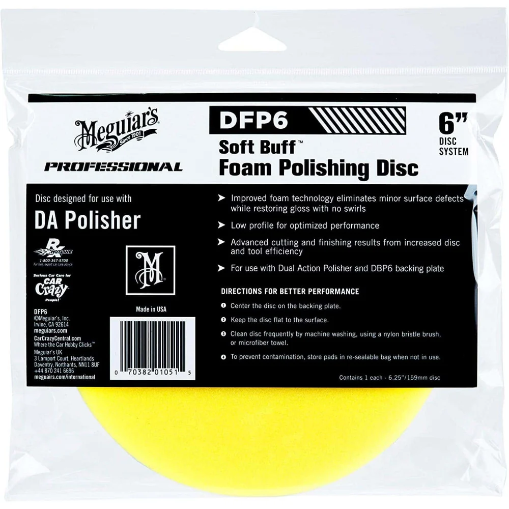 Közepes hab polírozó tárcsa Meguiar's Soft Buff DA, 152 mm