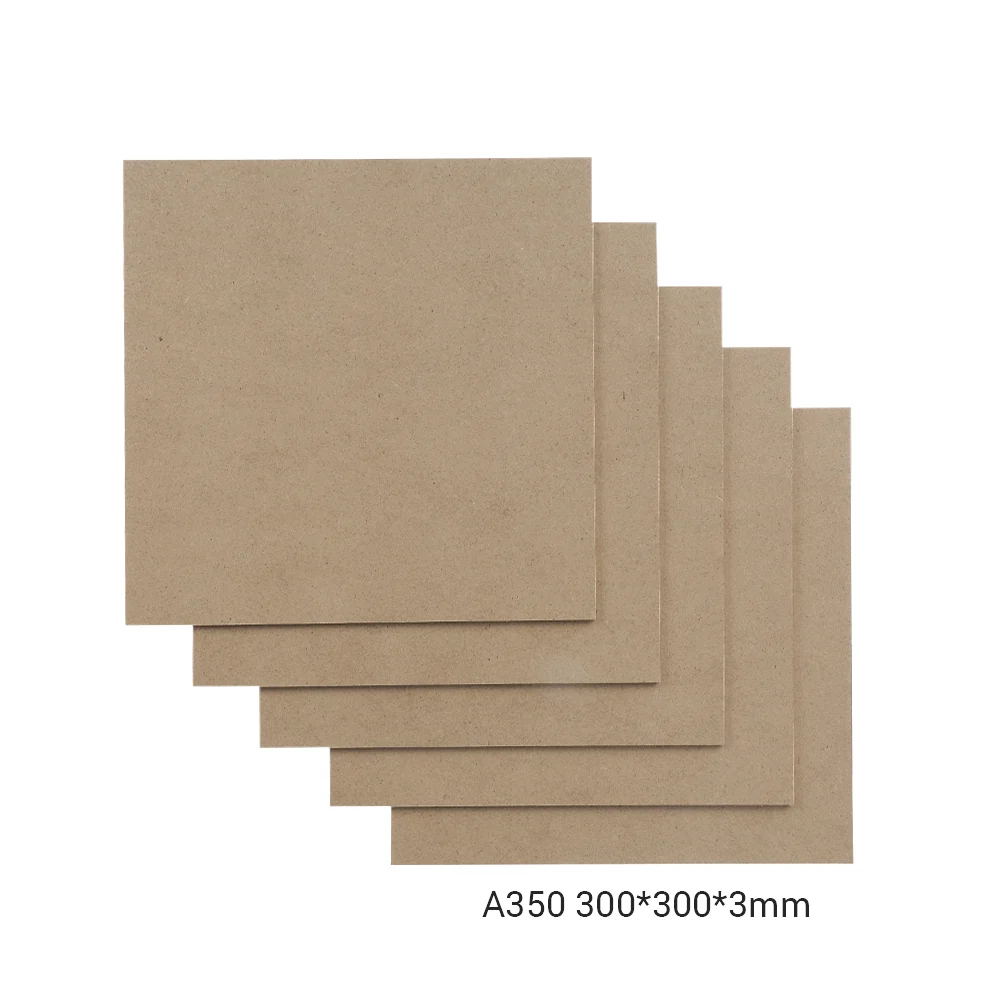 Snapmaker MDF lapok A350 – 300×300×3 mm, 5 darabos csomag lézerhez és CNC-hez