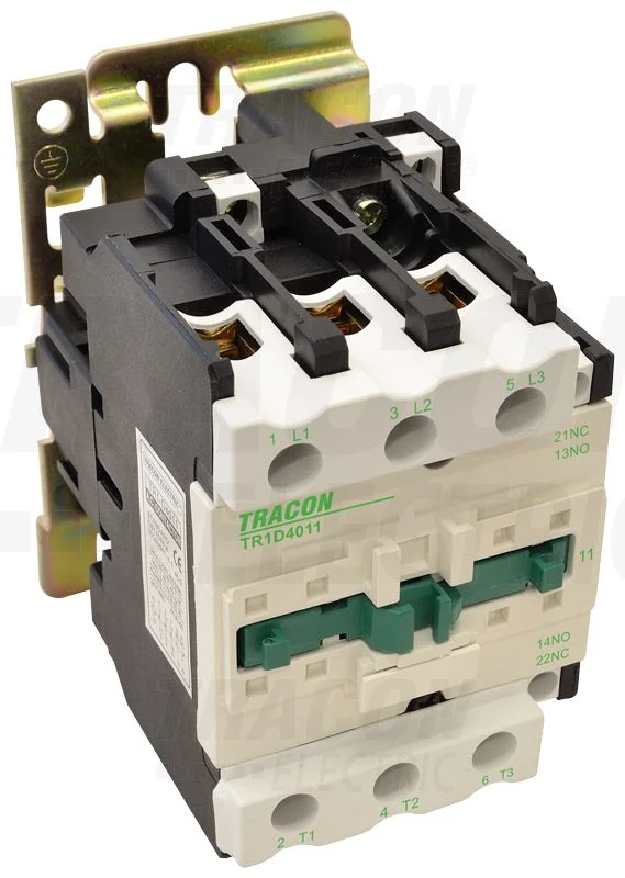 Tracon Általános felhasználású kontaktor,mágneskapcsoló 400V, 50Hz, 65A, 30kW, 230V AC, 3×NO+(1×NO+1×NC) TR1D6511