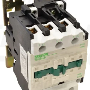 Tracon Általános felhasználású kontaktor,mágneskapcsoló 400V, 50Hz, 65A, 30kW, 110V AC, 3×NO+(1×NO+1×NC)TR1D6511F7