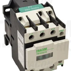 Tracon Általános felhasználású kontaktor,mágneskapcsoló 400V, 50Hz, 32A, 15kW, 110V AC, 3×NO+1×NO TR1D3210F7