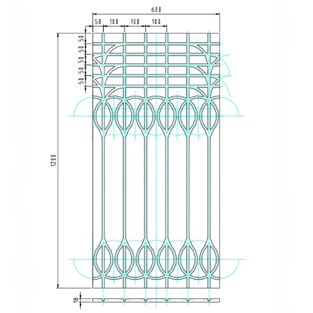 MDF felületfűtési rendszer alaplap 1200x600x18