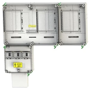 Csatári Plast 1/3F mérőszekrény PVT 7590 Á-V-H Fm-SZ ÁK 1xM63.80A+1xV32+1xH80A légkábeles CSP21.E026ÁK*