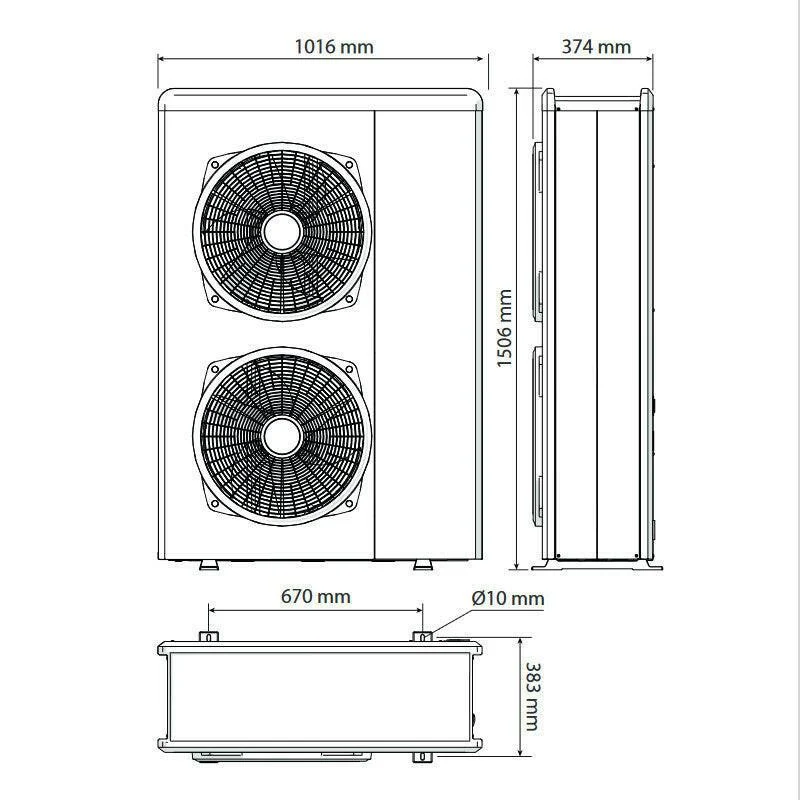 Ariston Nimbus Pocket 120 M-T NET R32 monob. hősziv. 12 kW, 1 fütőkör, 3 fázis