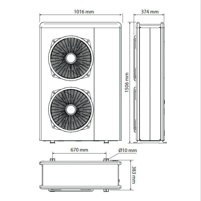 Ariston Nimbus Pocket 120 M NET R32 monob. hősziv. 12 kW, 1 fütőkör, 1 fázis