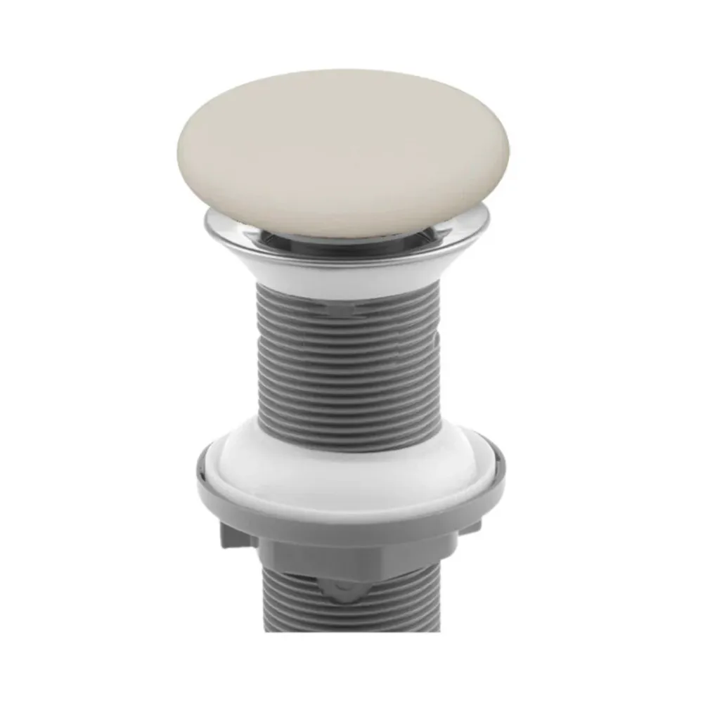 Klikk - klakk leeresztő - MATT BÉZS - porcelán- túlfolyó NÉLKÜLI mosdókagylóhoz- 5/4"- Ø 73 mm