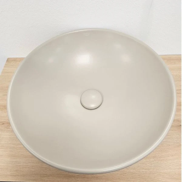 Klikk - klakk leeresztő - MATT BÉZS - porcelán- túlfolyó NÉLKÜLI mosdókagylóhoz- 5/4"- Ø 73 mm