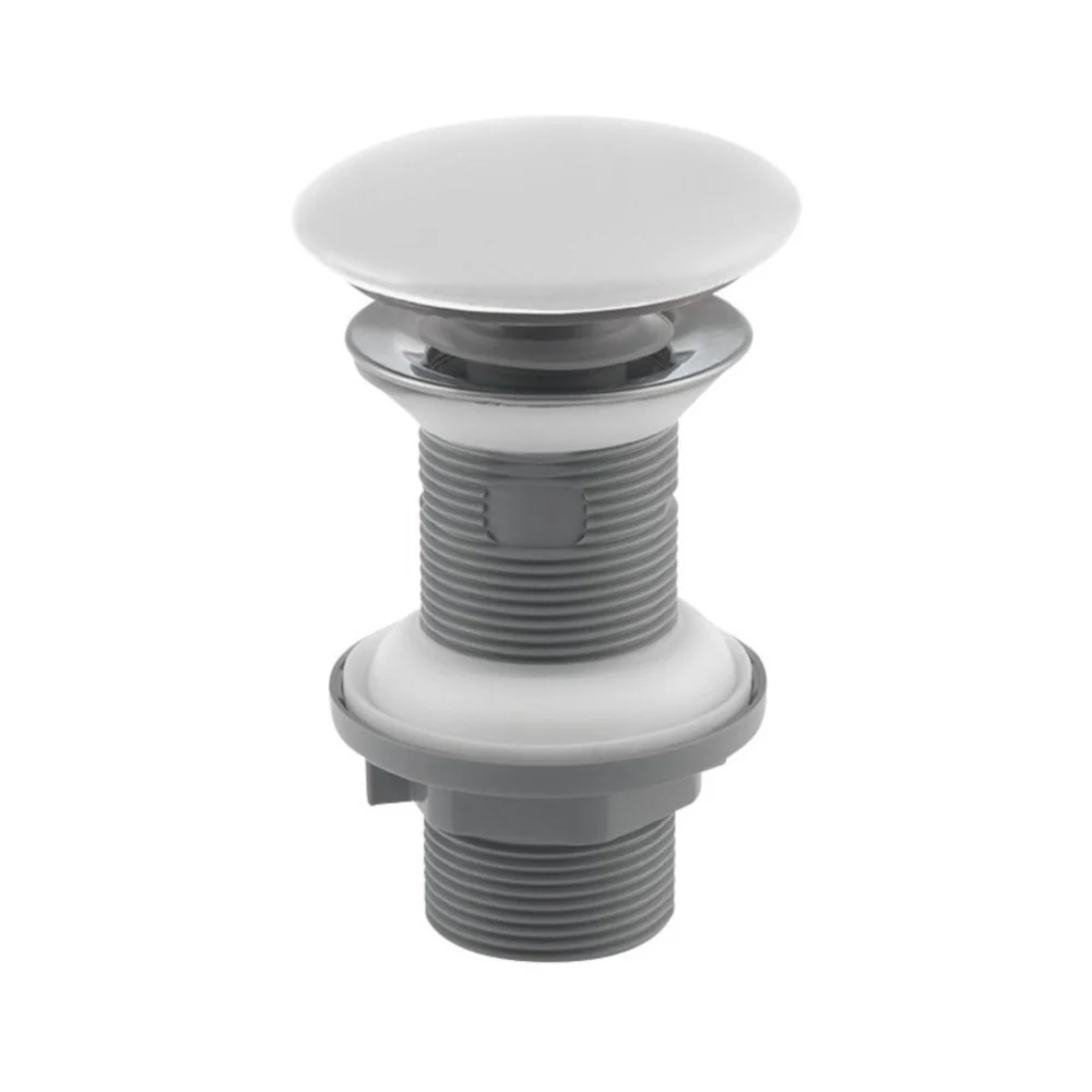 Klikk - klakk leeresztő - MATT FEHÉR - porcelán - túlfolyó NÉLKÜLI mosdókagylóhoz - 5/4" - Ø 73 mm