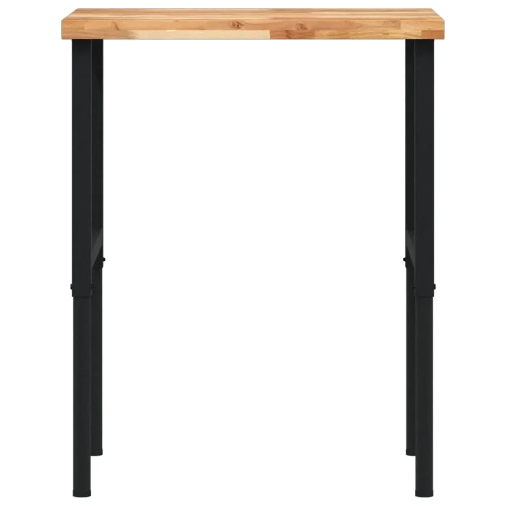 vidaXL tömör bükkfa négyszög alakú munkapad 80 x 60 x (73-99,5) cm