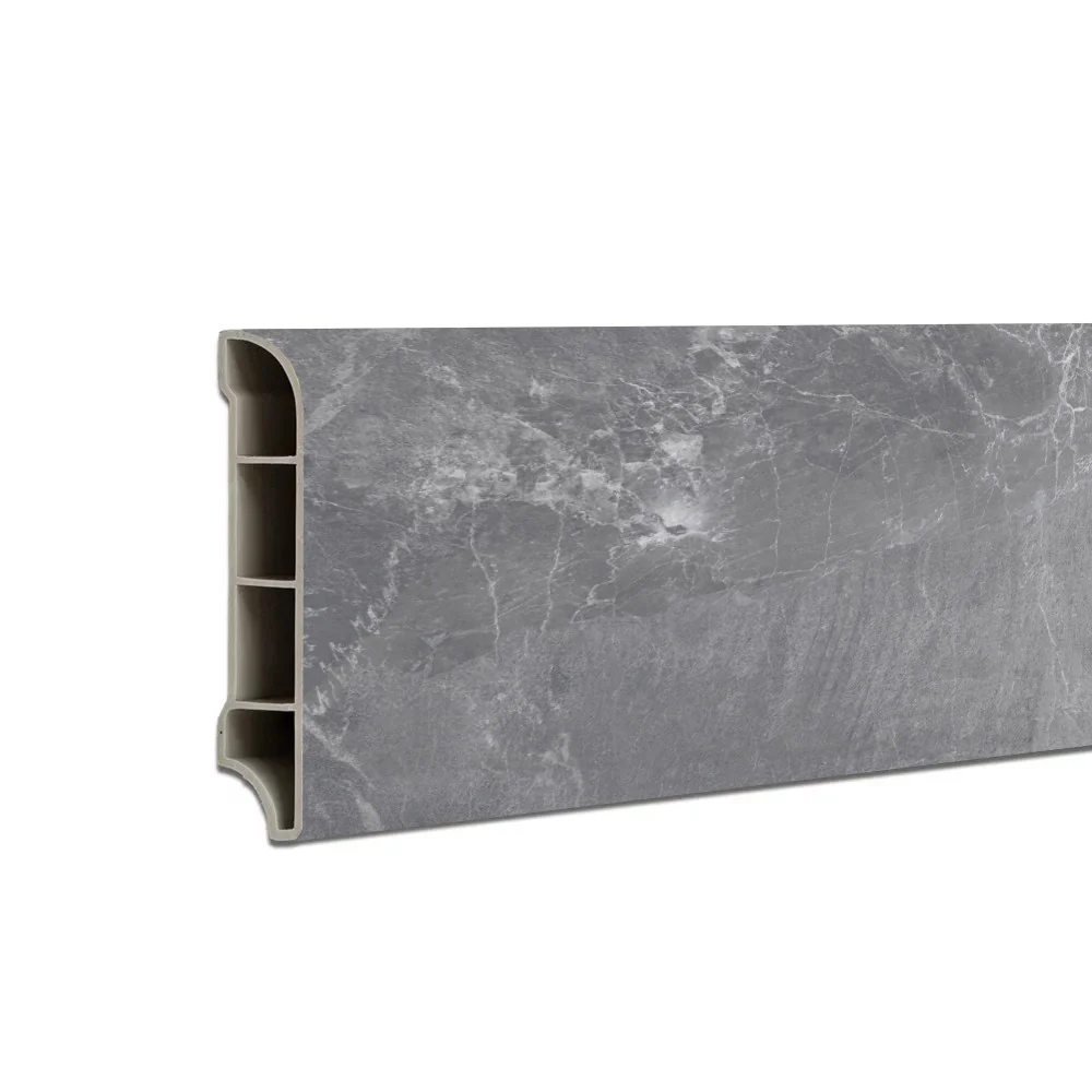 Vinyl SPC padlószegély Fjord márvány mintás sötét szürke 2400x60x12 mm
