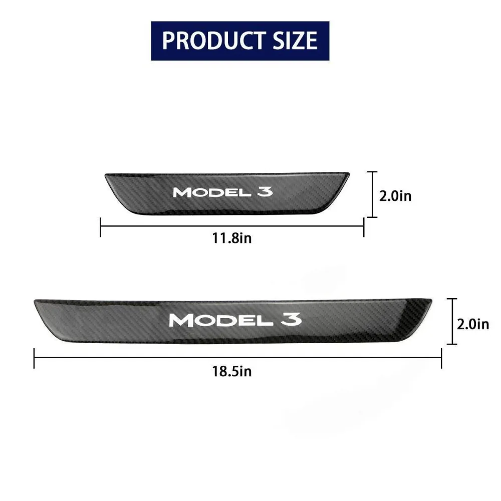 Tesla Model 3 első / valódi küszöbvédő védő (4 db) (2017-2023)