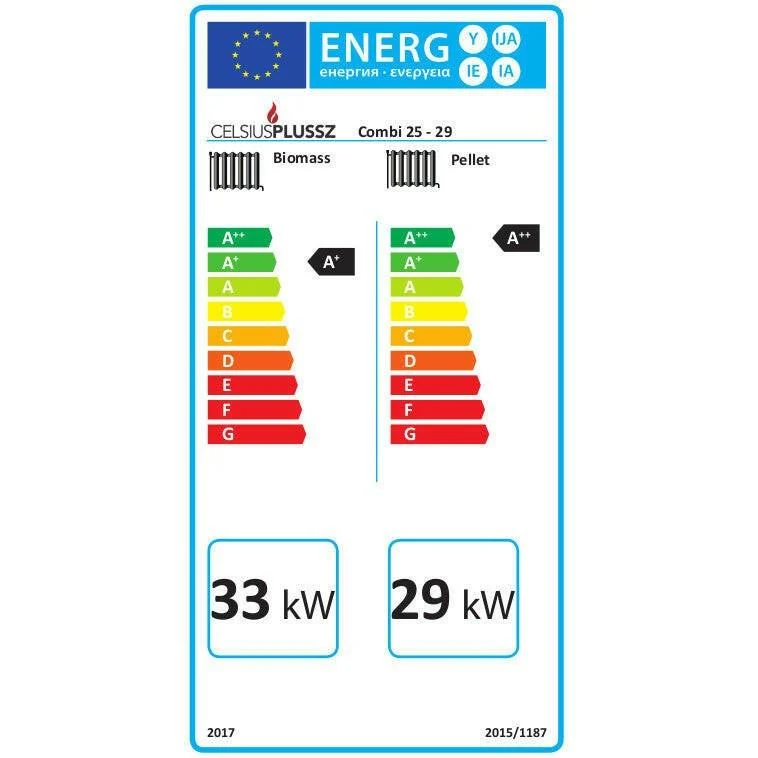 Celsius KAZÁN Combi 25-29 pellet készlettel 29kW