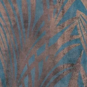 JUNGLE BLUE 120x280, Csodaszép türkiz nagy csempe, bronz pálmalevél mintával ami karaktert visz otthonába.