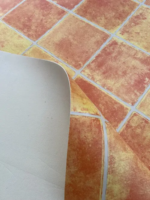 Narancs csempe mintás tekercses vinyl padló 200 cm-es