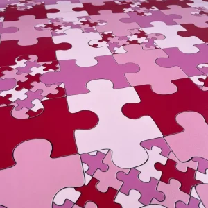Rózsaszín puzzle tekercses vinyl padló