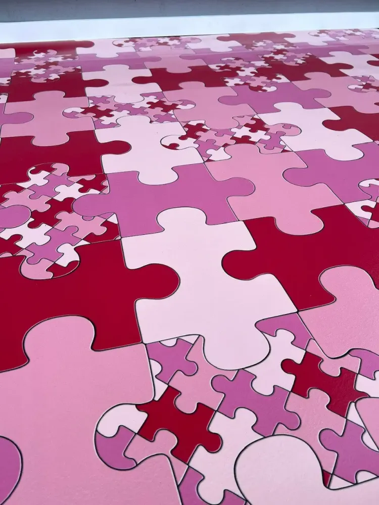 Rózsaszín puzzle tekercses vinyl padló