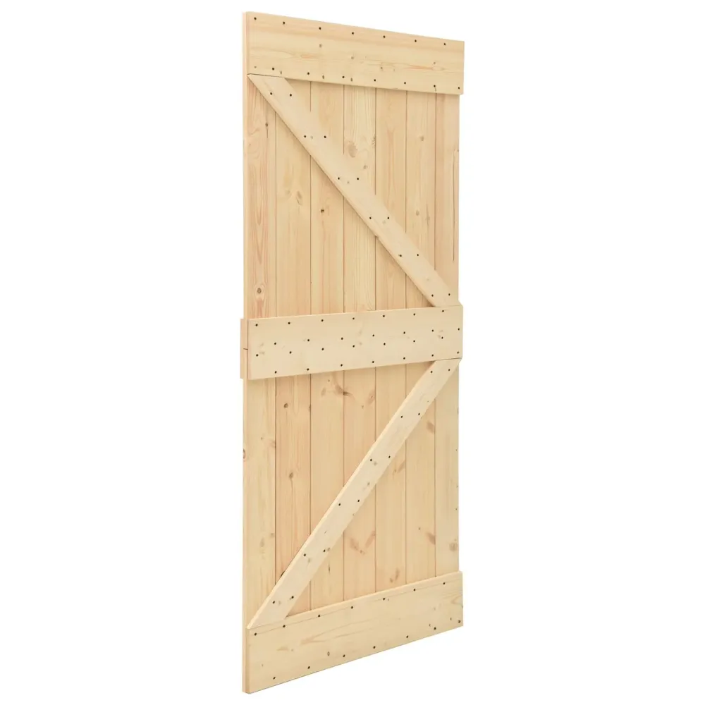 vidaXL Ajtó NARVIK Természetes 90 x 210 cm Szilárd Fenyőfa