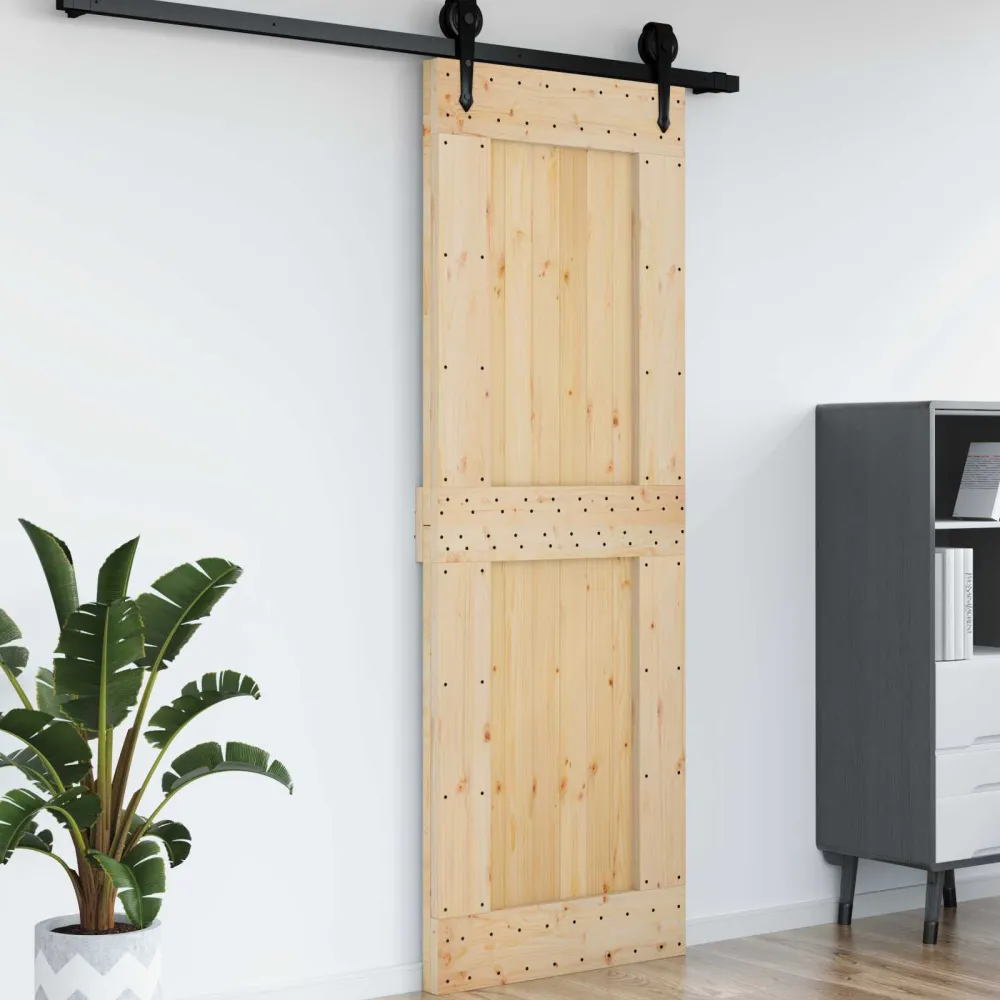 vidaXL Ajtó NARVIK Természetes 80 x 210 cm Szilárd Fenyőfa