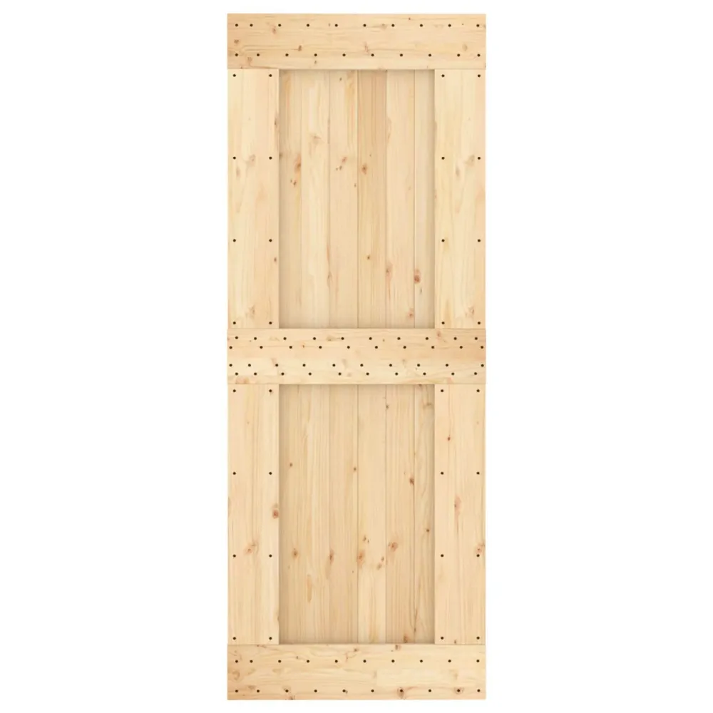 vidaXL Ajtó NARVIK Természetes 80 x 210 cm Szilárd Fenyőfa