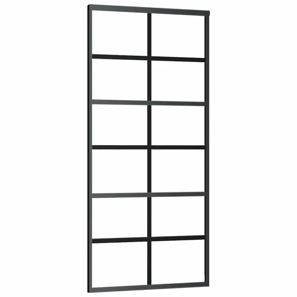 vidaXL ESG üveg és alumínium tolóajtó fémszerelvény-szettel 90x205 cm