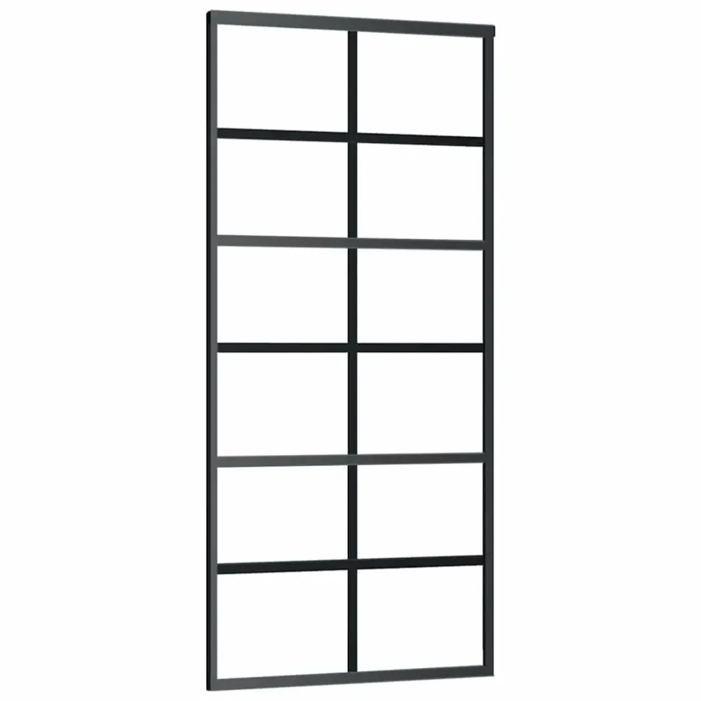 vidaXL ESG üveg és alumínium tolóajtó fémszerelvény-szettel 90x205 cm