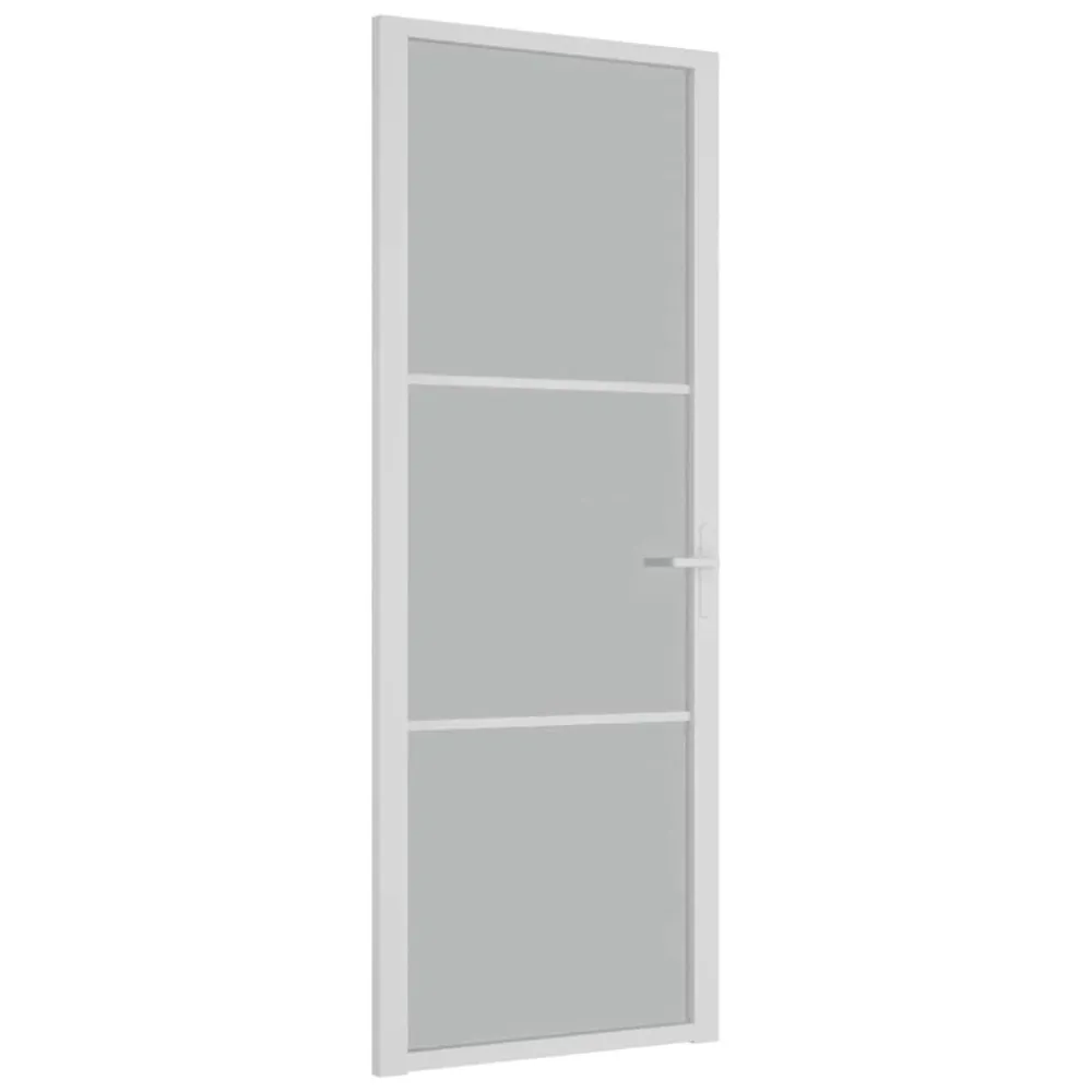 vidaXL fehér matt üveg és alumínium beltéri ajtó 76 x 201,5 cm