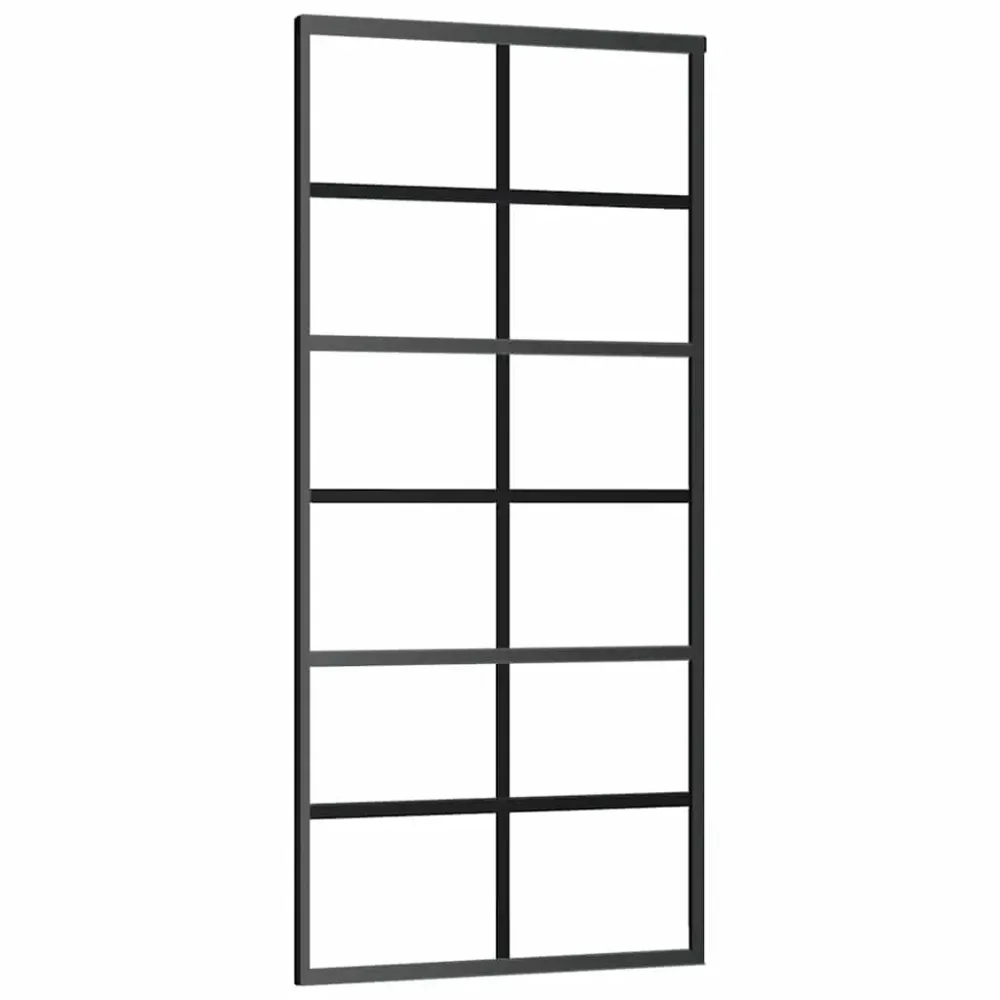 vidaXL fekete ESG üveg és alumínium tolóajtó 90 x 205 cm