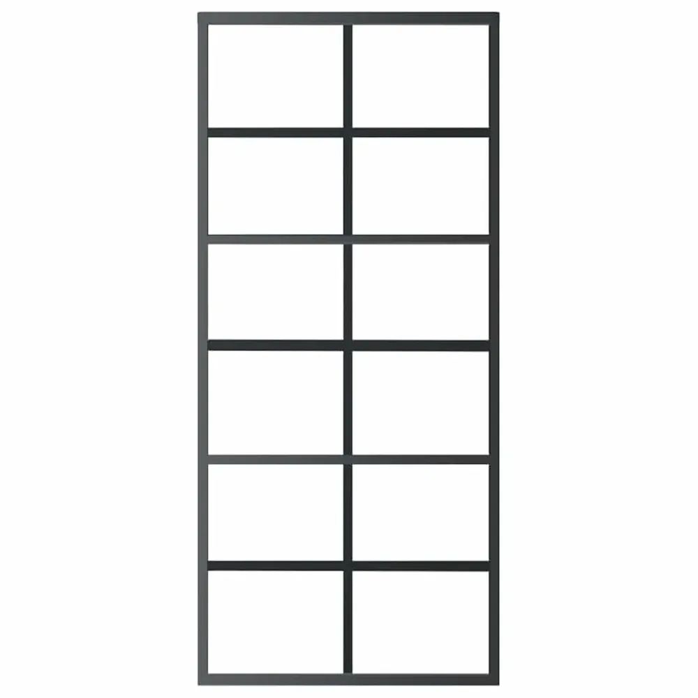 vidaXL fekete ESG üveg és alumínium tolóajtó 90 x 205 cm