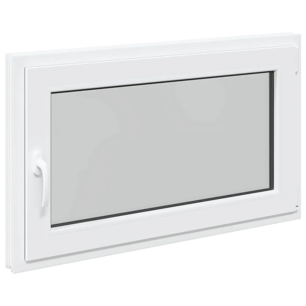 vidaXL Pinceablak RISOR 100 x 70 cm PVC és Üveg Fehér
