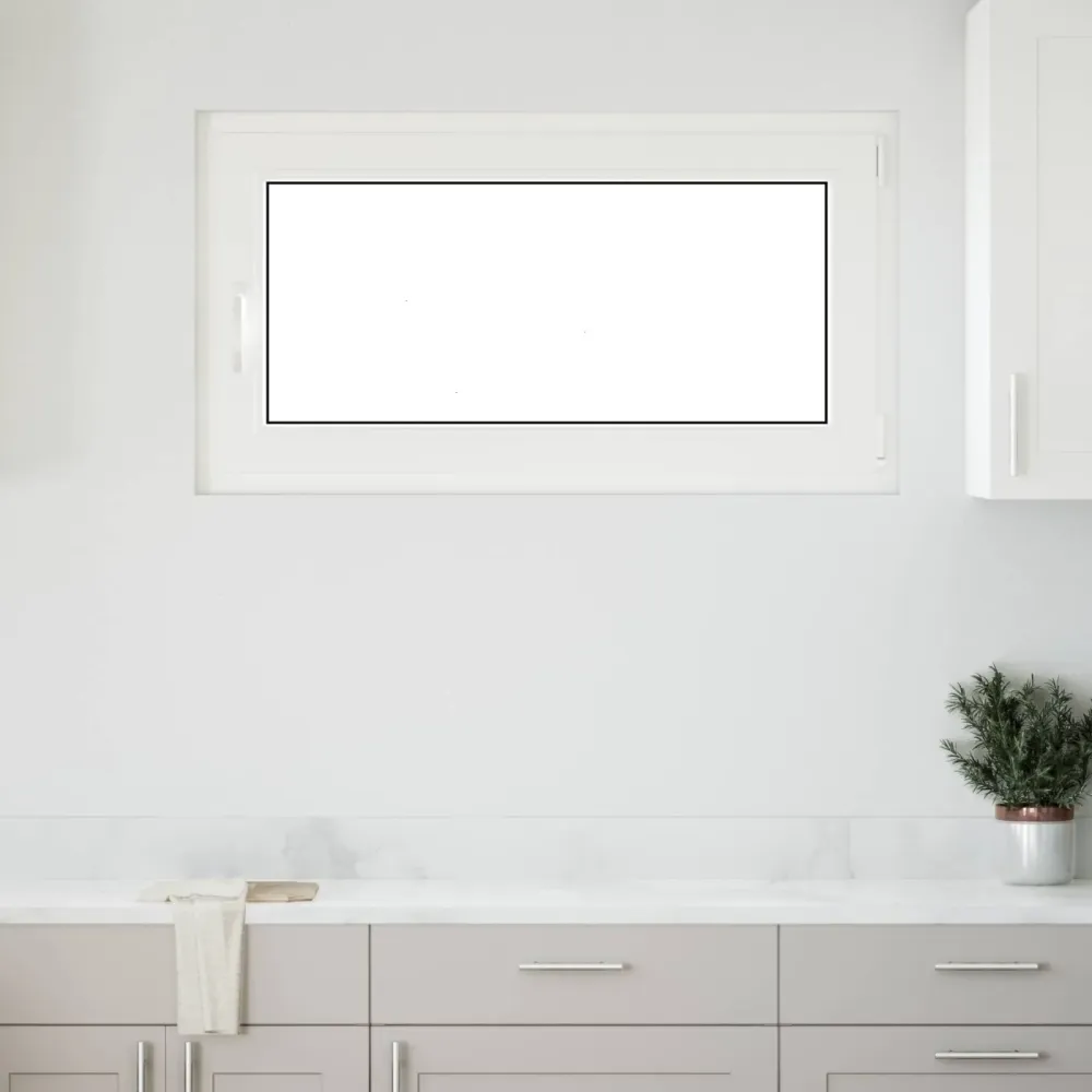 vidaXL Pinceablak RISOR 110 x 50 cm PVC és Üveg Fehér