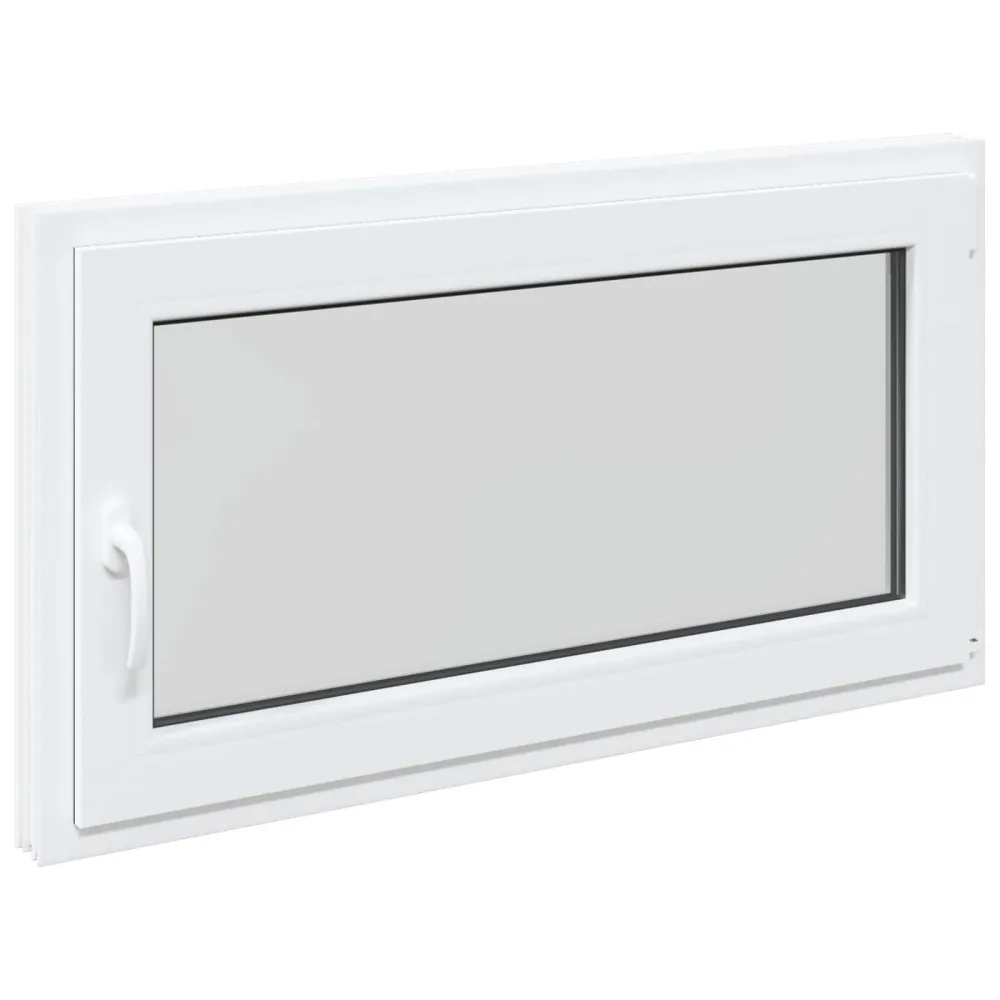 vidaXL Pinceablak RISOR 110 x 50 cm PVC és Üveg Fehér