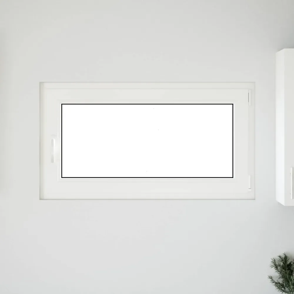 vidaXL Pinceablak RISOR 110 x 50 cm PVC és Üveg Fehér