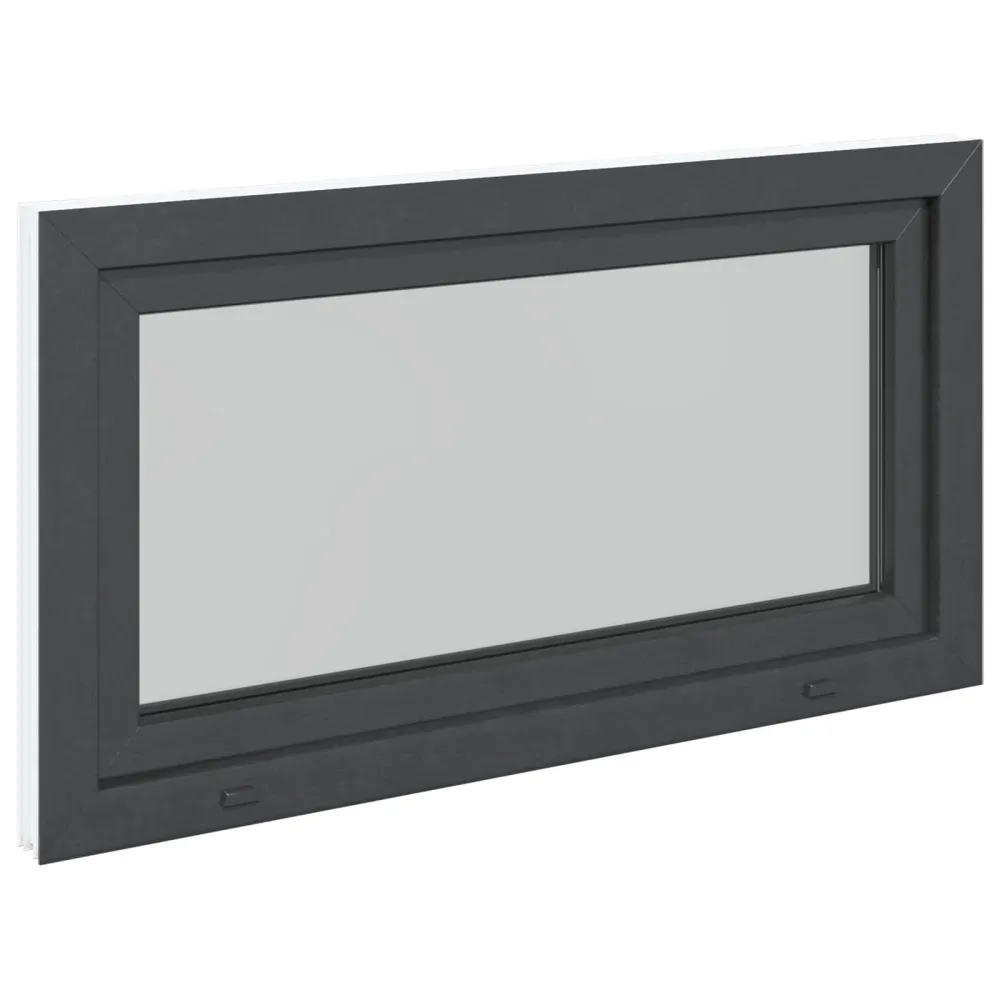 vidaXL Pinceablak RISOR 110 x 70 cm PVC és Üveg Antracitszürke