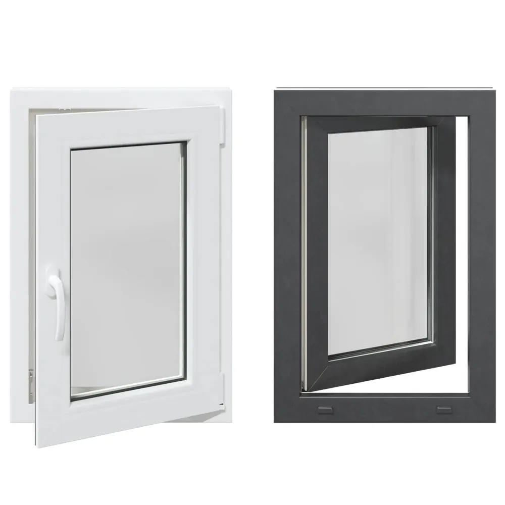 vidaXL Pinceablak RISOR 50 x 75 cm PVC és Üveg Antracitszürke