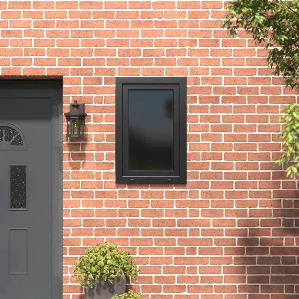 vidaXL Pinceablak RISOR 60 x 80 cm PVC és Üveg Antracitszürke
