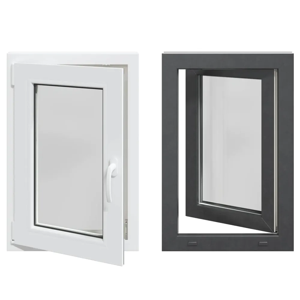 vidaXL Pinceablak RISOR 50 x 75 cm PVC és Üveg Antracitszürke