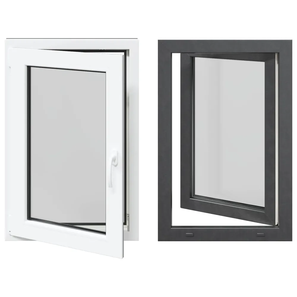 vidaXL Pinceablak RISOR 60 x 80 cm PVC és Üveg Antracitszürke