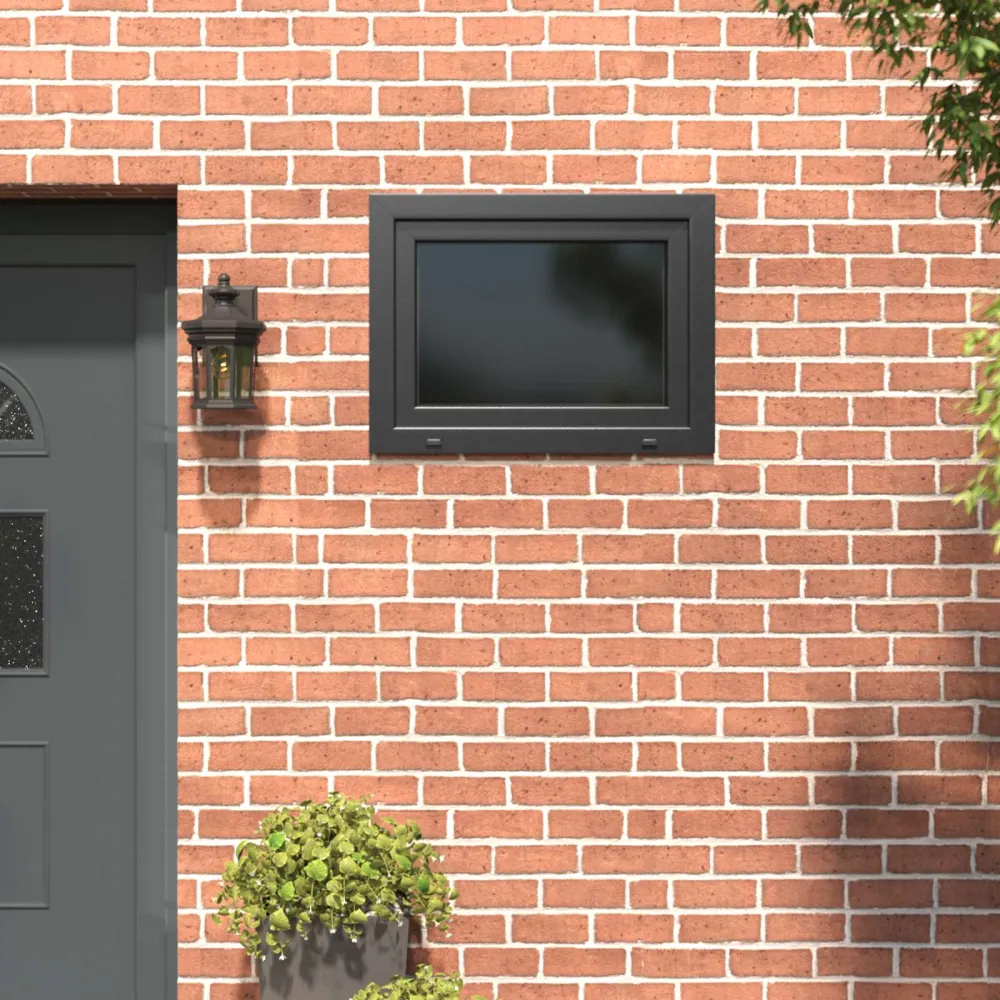 vidaXL Pinceablak RISOR 80 x 50 cm PVC és Üveg Antracitszürke