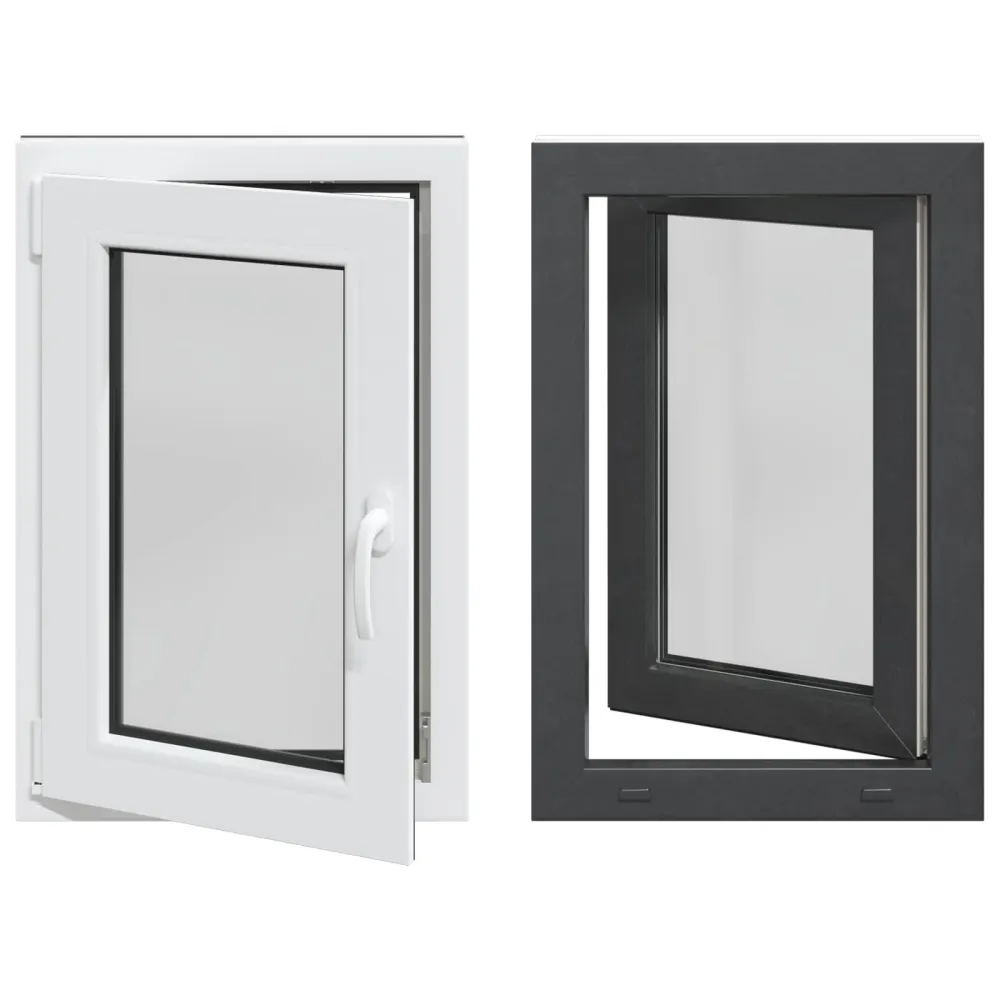 vidaXL Pinceablak RISOR 60 x 90 cm PVC és Üveg Antracitszürke
