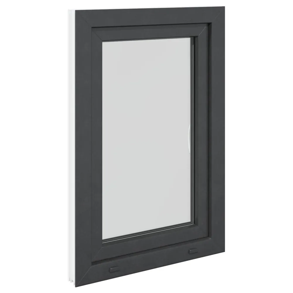 vidaXL Pinceablak RISOR 60 x 90 cm PVC és Üveg Antracitszürke