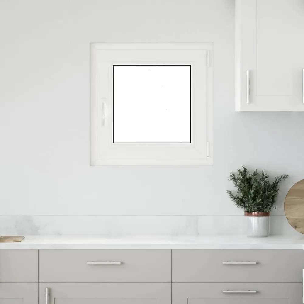 vidaXL Pinceablak RISOR 50 x 50 cm PVC és Üveg Fehér