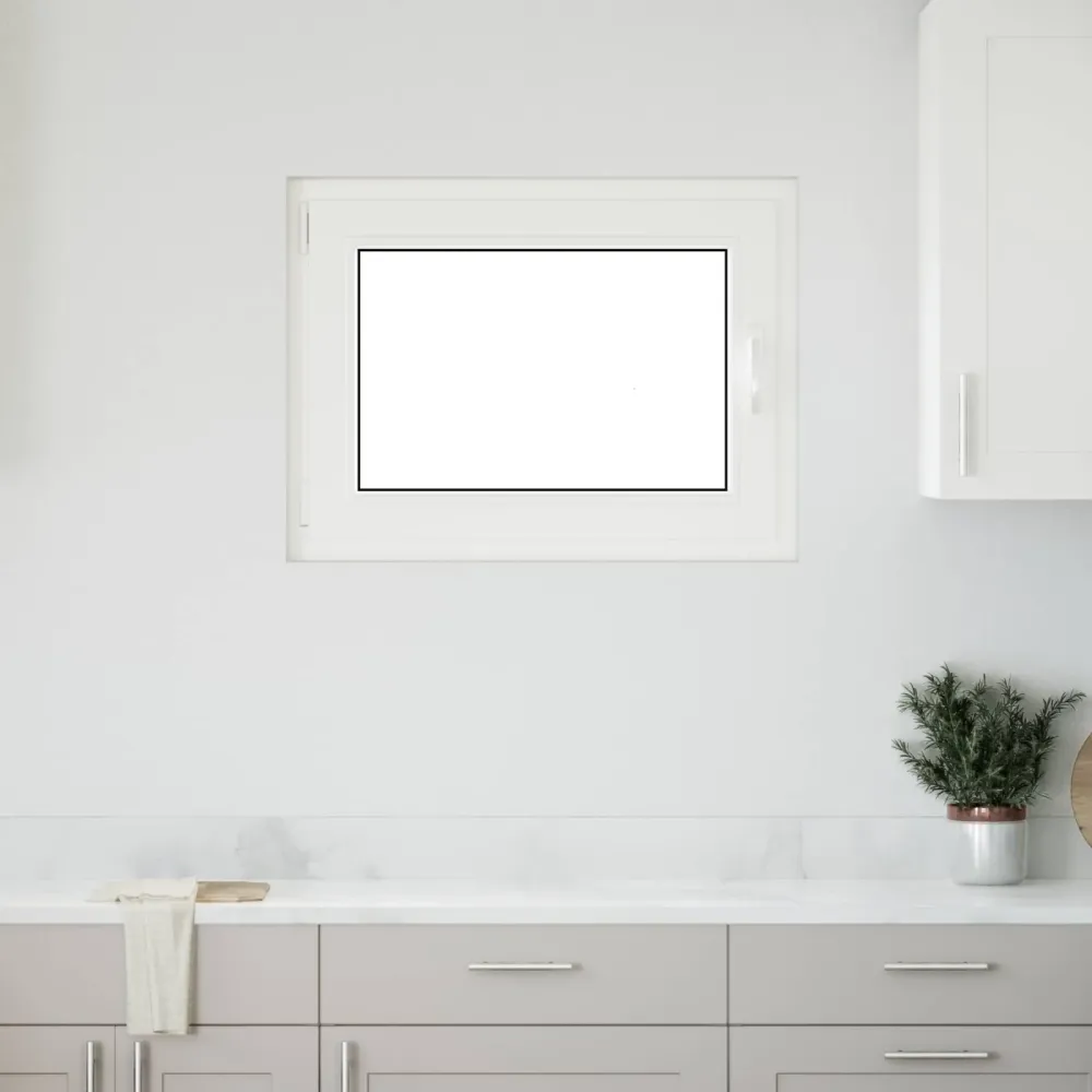 vidaXL Pinceablak RISOR 80 x 60 cm PVC és Üveg Fehér