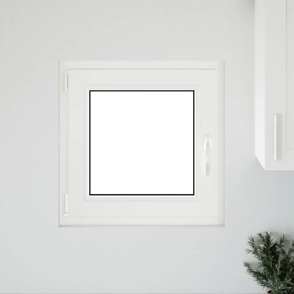 vidaXL Pinceablak RISOR 50 x 50 cm PVC és Üveg Fehér